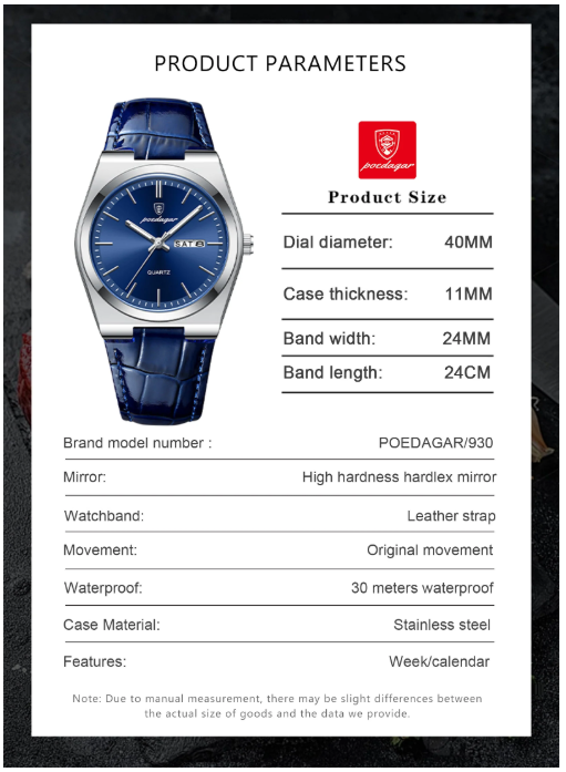 Luxury Casual Leather Men's Watch